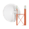 Antena Direccional en Frecuencia Extendida / 4.8 - 6.5 GHz / 28 dBi / Conector con jumper N-Macho incluido/ Polaridad en 90º y 45º / Montaje incluido para torre o mástil