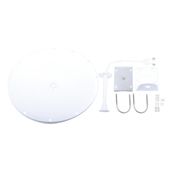 Antena Direccional en Frecuencia Extendida / 4.8 - 6.5 GHz / 28 dBi / Conector con jumper N-Macho incluido/ Polaridad en 90º y 45º / Montaje incluido para torre o mástil