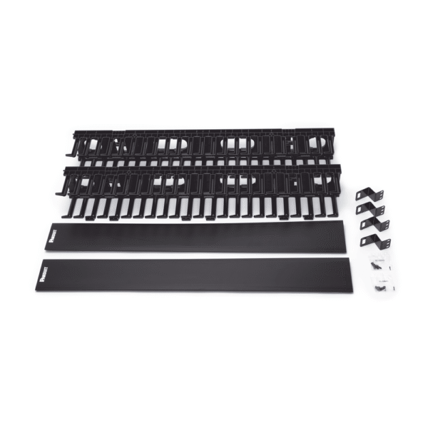 Organizador Vertical Doble NetRunner, para Rack Abierto de 45 Unidades, 4.9in de Ancho, Color Negro