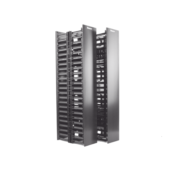 Organizador Vertical Doble NetRunner, para Rack Abierto de 45 Unidades, 6.7in de Ancho, Color Negro