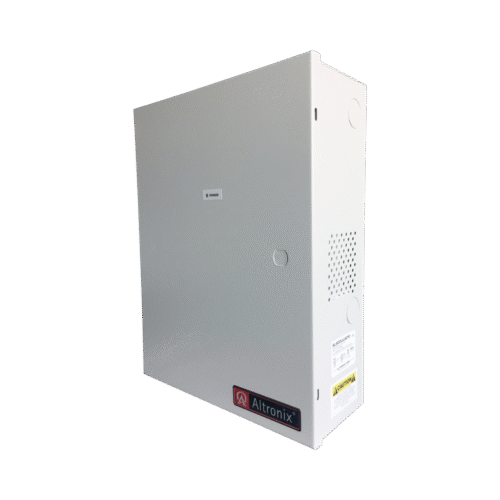AL600ULACM-l Fuente de poder ALTRONIX de 12/24 Vcd @ 6 Amper, con capacidad de batería de respaldo, requiere batería, 8 salidas, con voltaje de entrada de 115 Vca