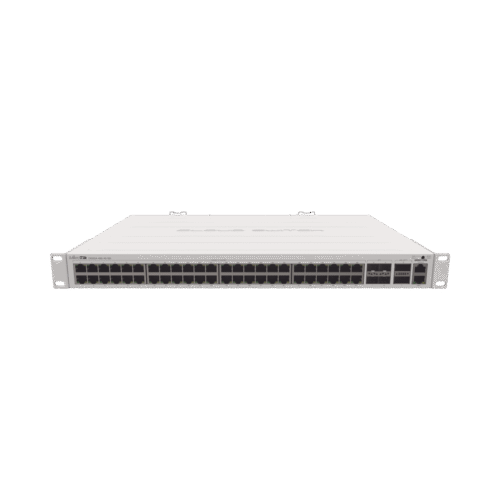(CRS354-48G-4S+2Q+RM) Cloud Router Switch 48 puertos Gigabit Ethernet, 4 puertos SFP+ 10G, 2 puertos QSFP+ 40G, Montaje en Rack