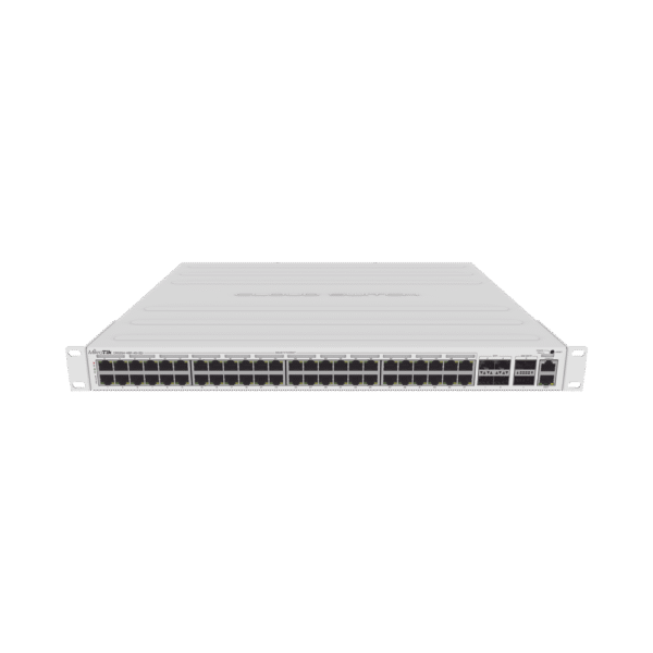 Cloud Router Switch 48 puertos PoE 802.3af/at Gigabit, 4 puertos SFP+ 10G, 2 puertos QSFP+ 40G, Montaje en Rack