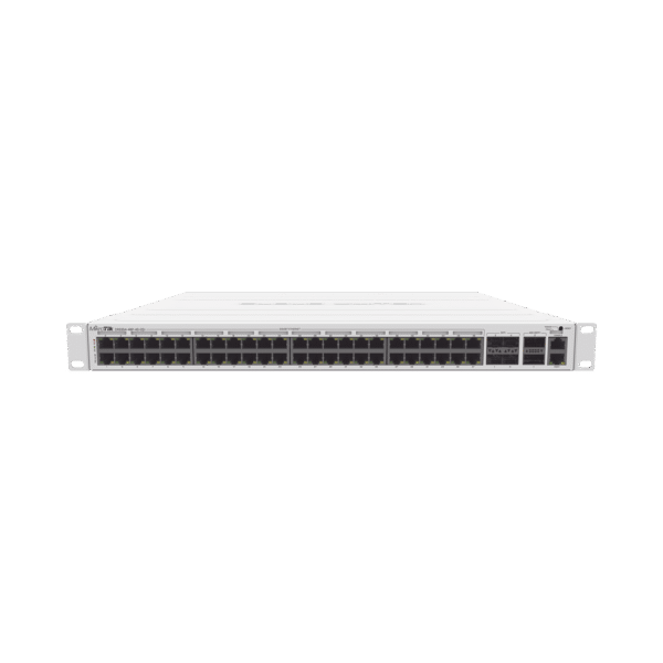 Cloud Router Switch 48 puertos PoE 802.3af/at Gigabit, 4 puertos SFP+ 10G, 2 puertos QSFP+ 40G, Montaje en Rack