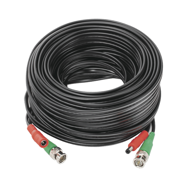 DIY20MHD-l Cable Coaxial Armado de 20 Metros para Video y Energía / Optimizado para Cámaras 4K / Conector BNC (Video) y PLUG de Alimentación (Siamés) / Uso interior / Cable de Video 100% Cobre de Alta Pureza .