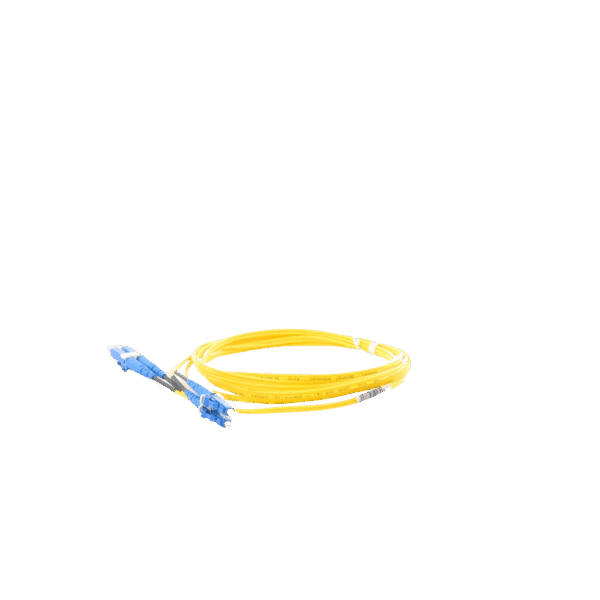 Jumper de Fibra Optica Monomodo 9/125 OS2, LC-LC Duplex, OFNR (Riser), Color Amarillo, 2 Metros