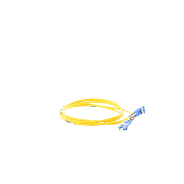 Jumper de Fibra Optica Monomodo 9/125 OS2, LC-LC Duplex, OFNR (Riser), Color Amarillo, 2 Metros