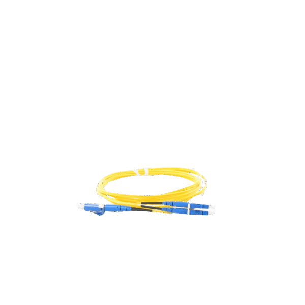 Jumper de Fibra Optica Monomodo 9/125 OS2, LC-LC Duplex, OFNR (Riser), Color Amarillo, 2 Metros