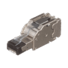 Plug RJ45 Blindado, Instalación Recta, Terminación en Campo Certificable, Compatible con Cat5e, Cat6 y Cat6A, Color Plata