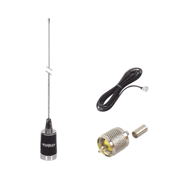 kit de antena móvil en VHF 148-174 MHZ, Incluye LMG150 + CHMB + RFU505