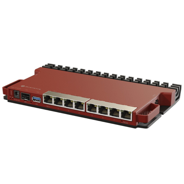 Router Board, 8 Puertos Gigabit + 1 puerto PoE-Out Pasivo, 1 Puerto SFP, Licencia Nivel 5 y montaje en Rack
