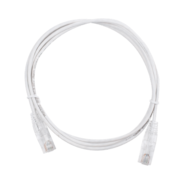 Cable de Parcheo Slim UTP Cat6 - 1.5 m Blanco Diámetro Reducido (28 AWG)
