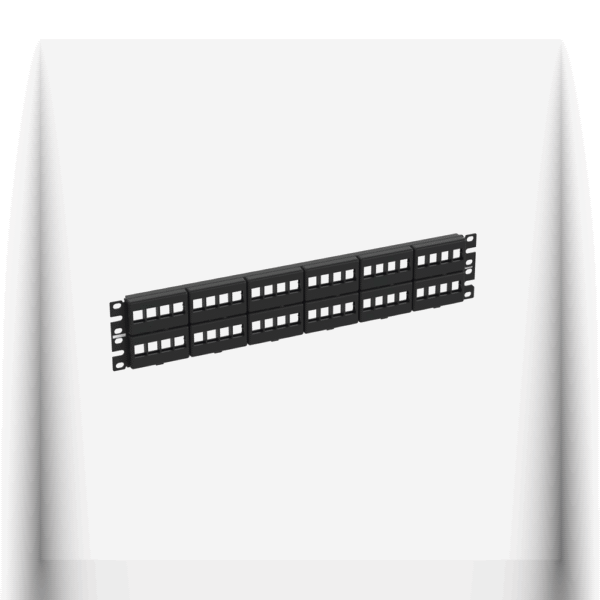 Panel de Parcheo Modular Keystone (Sin Conectores), de 48 Puertos, Identificación con Etiqueta Adhesiva, 2UR