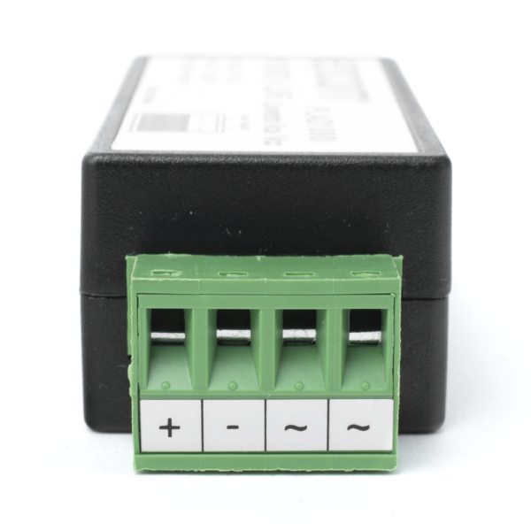 PLAD1000I-FRENTE-l (2 en 1) Convertidor de Energía 24 Vca a 12 Vcc (CA a CD) y Filtro Contra Ruido para Cámaras / Voltaje de Entrada 20~30 Vca / Salida 12Vcc @ 1 A / ENVIO DE ENERGIA A LARGAS DISTANCIAS / Terminales Tipo Tornillo.