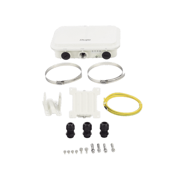 RG-AP680(CD), Punto de Acceso Inalámbrico Exterior de Alta Potencia y Doble Radio Wi-Fi 6 de 2.402 Gbps, Puerto Óptico de 1 Gbps