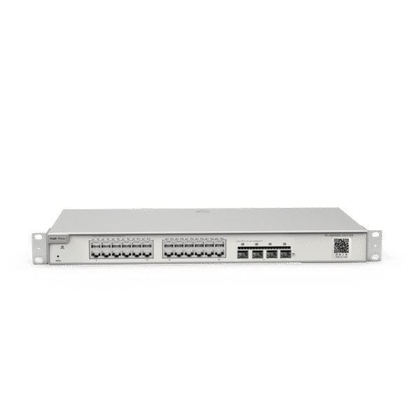 Switch Administrable con 24 Puertos Gigabit + 4 SFP+ para Fibra 10Gb, Gestión Gratuita desde la Nube