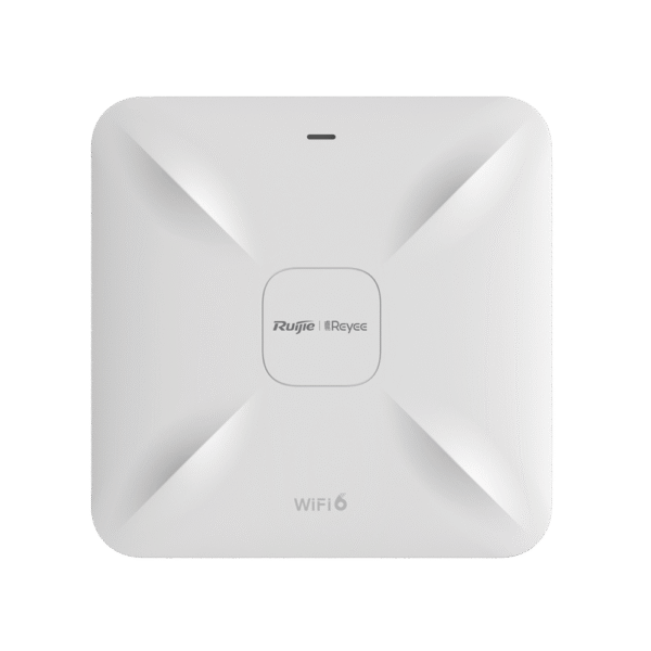Punto de acceso Wi-Fi 6 de techo para interior 360°, doble banda, 2.97 Gbps, hasta 512 usuarios, 1 puerto GE + 1 puerto de 2.5GE, portal cautivo standalone, soporta Reyee Mesh
