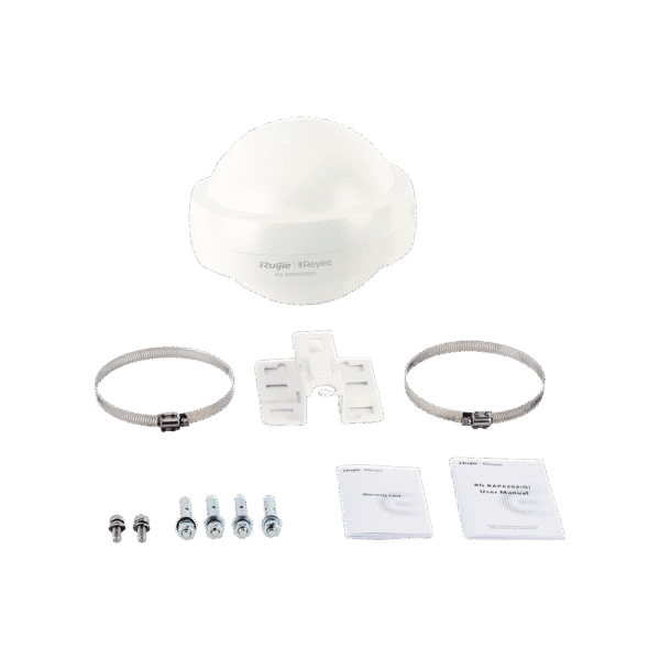 Punto de acceso Wi-Fi 5 para exterior 360°, IP 68, doble banda 802.11ac wave2, 1267 Mbps, 2 puertos GE, hasta 110 usuarios, compatible con reyee mesh