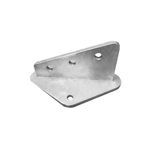 SLMANG2G-l Ancla Aleta de 3 Orificios con 2 Puntos de Fijación. Uso en Fijación de mástiles. Galvanizado por Inmersión en Caliente.