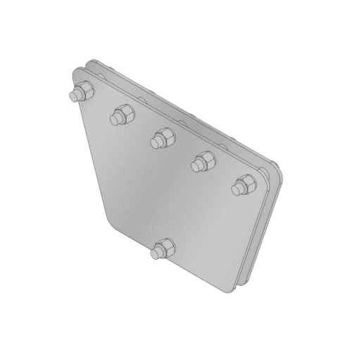 Placas igualadoras con tornillería y separadores, para 5 retenidas. Galvanizado en inmersión (30x30x50 cm).