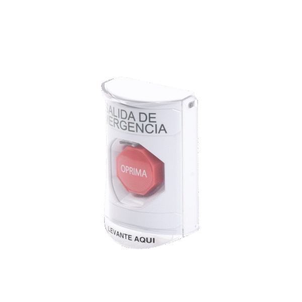 Botón de Salida de Emergencia con Tapa Protectora de Policarbonato Súper Resistente y Restablecimiento con Llave