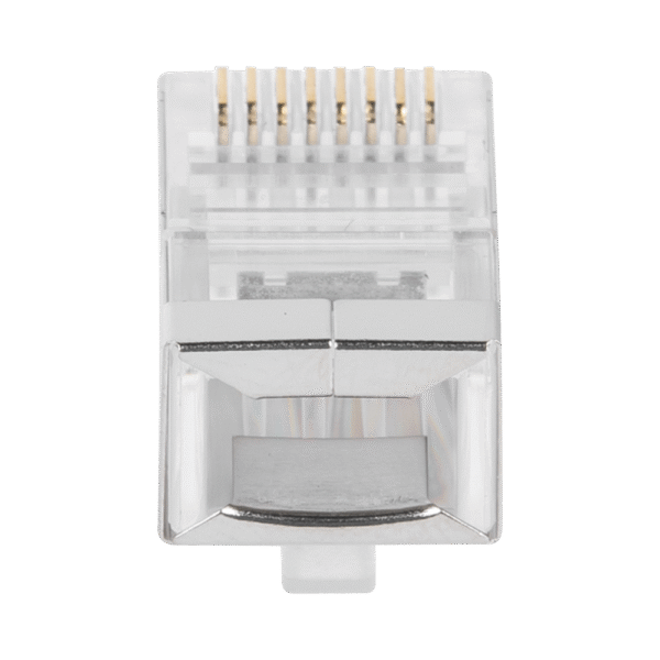 Bote con 100 Piezas de Plug Modular RJ45 Cat6 blindado, chapado de oro a 30 micras para durabilidad extrema SIN PIN DE TIERRA