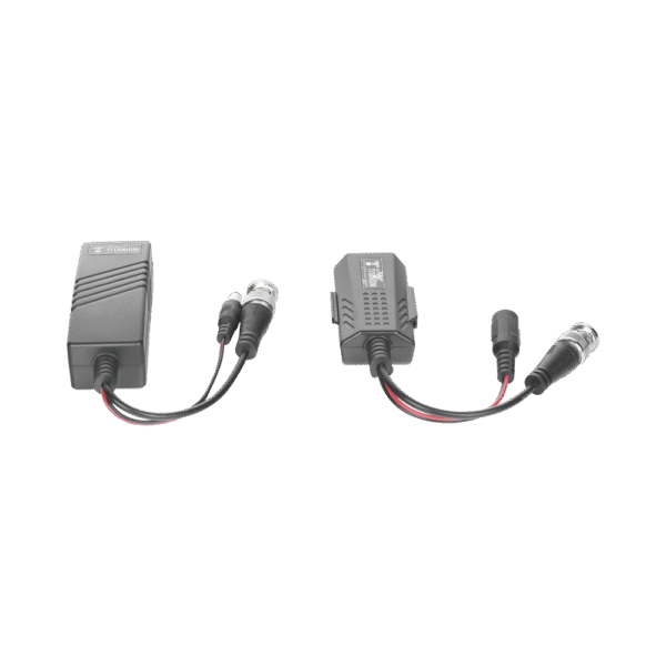 Kit de transceptores activos TURBO HD. Convierte 36/24 Vcd a 12 Vcd regulados, a través de cable UTP Cat5e / 6. Transmision de 200 m en 3K