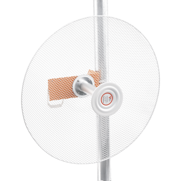 Antena direccional de alta resistencia la viento, Ganancia de 34 dBi, frecuencia (4.9 - 6.5 GHz), Conectores SMA, Polarización doble, incluye montaje para torre o mástil