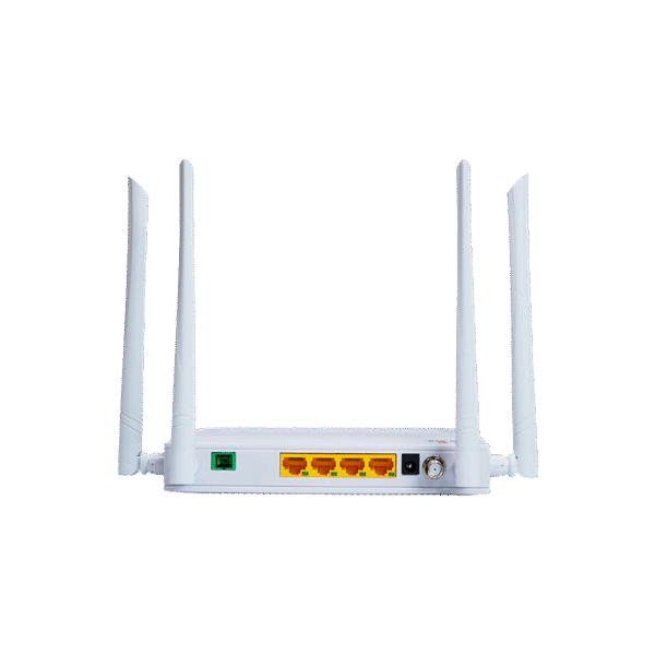 ONU Dual G/EPON con Wi-Fi AC + 4 puertos Gigabit + 1 Puerto SC/UPC + 1 Puerto CATV, Hasta 1200 Mbps
