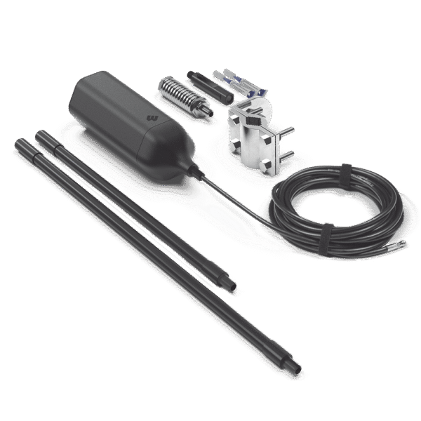 311229-AD-1-l Antena Omnidireccional para Amplificador o Modem 4G/3G | Con montaje para espejo de Tractocamión | Rangos de frecuencia 700-900 MHz, 1710-2270 MHz | Ganancia Máxima 4.3 dBi.