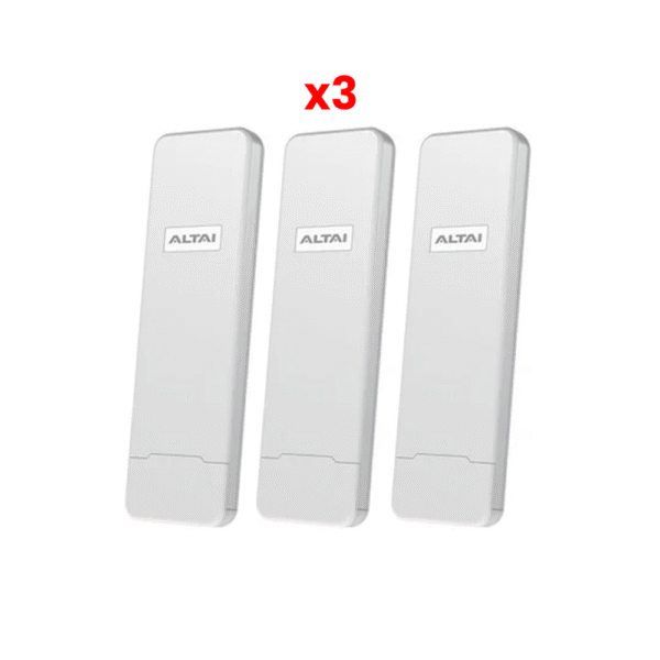 Paquete de 3 Puntos de Acceso, Con Antena Sectorial Integrada de 70°, Super WiFi de Alta Sensibilidad en 2.4 GHz, Hasta 300 m a un Smartphone, Antena de 10 dBi, Soporta Fichas-Vouchers (un año de gestión gratuita con Altai-Care Cloud)