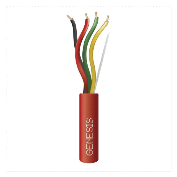 Carrete de cable 4 x 18 AWG FPLR para Incendio / 305 mts / Resistente a la Luz Solar / Sin Blindaje / Para Aplicaciones de Incendio