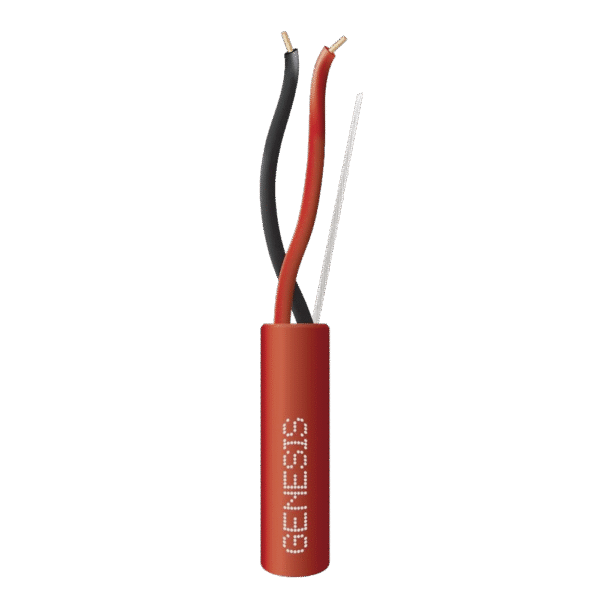 Carrete de Cable 2 x 14 AWG FPLR para Incendio y Voceo / 305 mts / Resistente a la Luz Solar / Sin Blindaje / Uso Interior