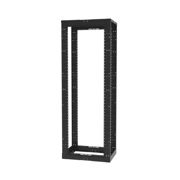 Rack de Cuatro Postes Estándar de 19", Rieles Roscados #12-24, Profundidad Ajustable de 23 a 42 in, 45 Unidades de Rack, Color Negro