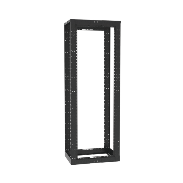 Rack de Cuatro Postes Estándar de 19", Rieles Roscados #12-24, Profundidad Ajustable de 23 a 42 in, 45 Unidades de Rack, Color Negro