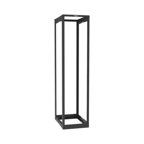 Rack de Cuatro Postes Estándar de 19", Rieles Roscados #12-24, Profundidad Ajustable de 23 a 42 in, 45 Unidades de Rack, Color Negro