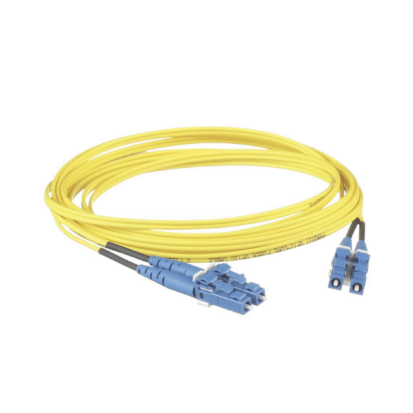 Jumper de Fibra Optica Monomodo 9/125 OS2, LC-LC Duplex, LSZH, Color Amarillo, 3 Metro