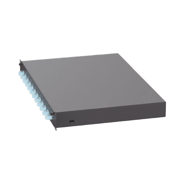 Panel de Distribuidor de Fibra Óptica, Con 12 Conectores LC Duplex (24 Fibras), Para Fibra Multimodo OM3/OM4, 1 UR