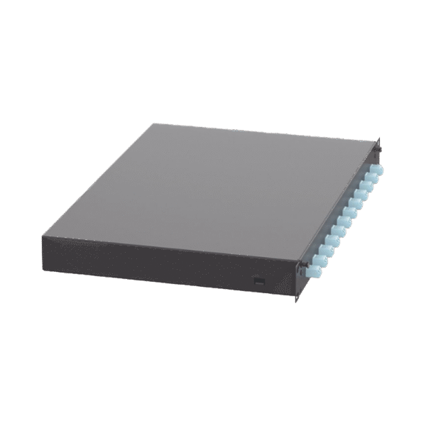 Panel de Distribuidor de Fibra Óptica, Con 12 Conectores LC Duplex (24 Fibras), Para Fibra Multimodo OM3/OM4, 1 UR