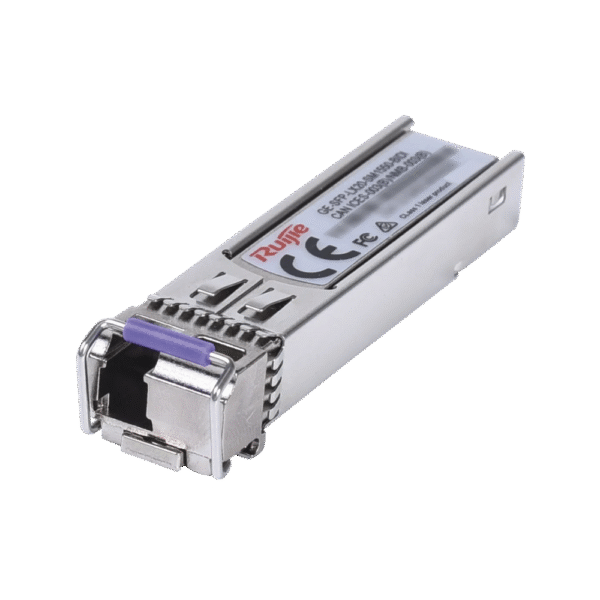 GESFPLX20SM1550BIDI-LAT-IZQ-l Módulo transceptor GE-SFP-LX20-SM1550-BIDI 1000BASE-LX SFP 1550nm-TX/1310nm-RX 20-km DDM Simplex LC SMF
