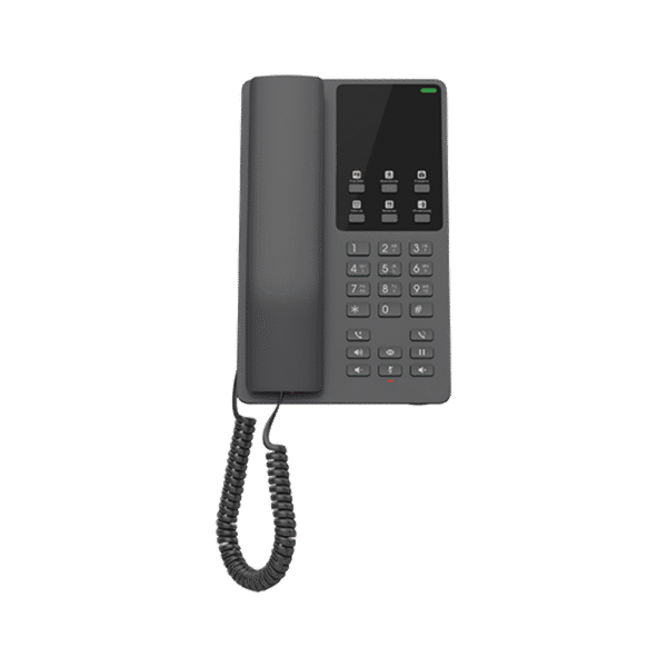 Teléfono IP Hotelero, 2 líneas SIP con 2 cuentas, codec Opus, IPV4/IPV6, color negro, con gestión en la nube GDMS