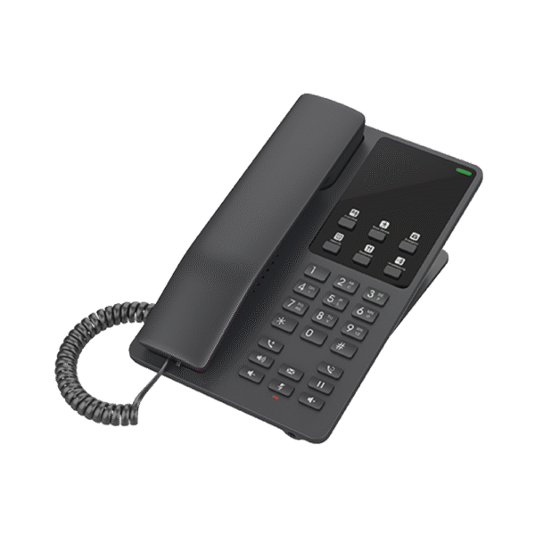 Teléfono IP Hotelero Wi-Fi, 2 líneas SIP con 2 cuentas, codec Opus, IPV4/IPV6, color negro, con gestión en la nube GDMS
