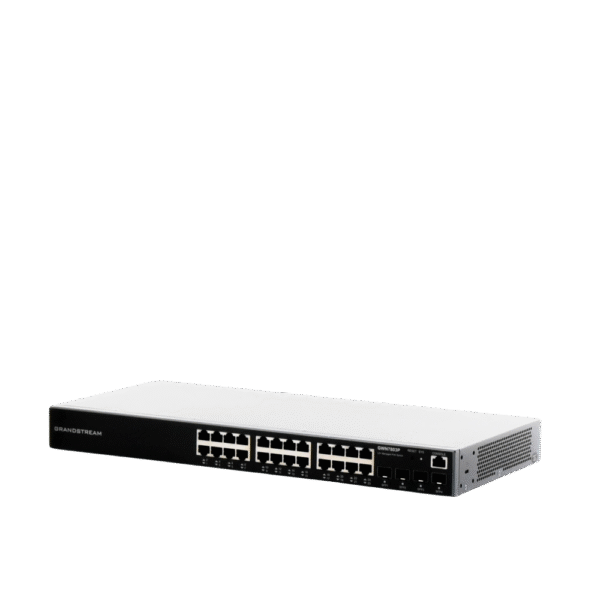 Switch Gigabit PoE+ Administrable / 24 puertos 10/100/1000 Mbps + 4 Puertos SFP Uplink / Hasta 360W / Compatible con GWN Cloud.