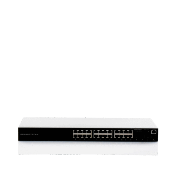 Switch Gigabit PoE+ Administrable / 24 puertos 10/100/1000 Mbps + 4 Puertos SFP Uplink / Hasta 360W / Compatible con GWN Cloud.
