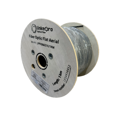 LPFIG8A21C1KM-l Carrete de 1 km de Fibra Óptica Aérea Mini Figura 8 G.657A1 tipo Drop, Monomodo de 1 Hilo (unifibra), Color Negro