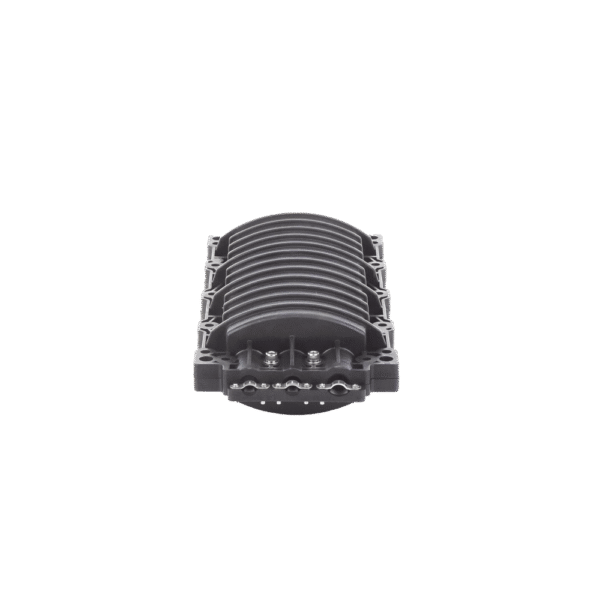 Caja de Distribución de Fibra Óptica Horizontal, hasta 96 empalmes, Exterior IP68, 3 Puertos de entrada y Salida