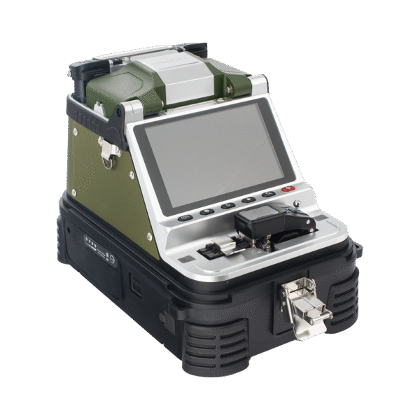 Fusionadora de Fibra Óptica MultiModo y MonoModo / 6 motores / Alineación por Núcleo / OPM + VFL / Cleaver Eléctrico de Gran Precisión