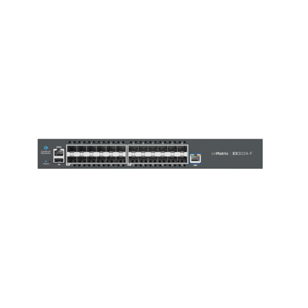 Switch cnMatrix EX3024F Ideal para Distribución en una Red Empresarial / 24 Puertos de Fibra Óptica SFP+(10 Gbps) / Capa 2 y Capa 3 / Doble Fuente de Alimentación en Corriente Alterna / Gestión Gratuita Desde la Nube