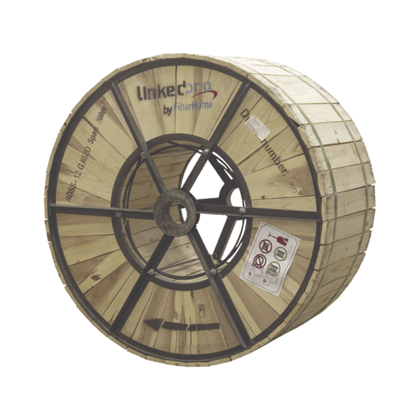 Carrete de 4 km de Fibra Óptica Aérea (ADSS) G.652D, Monomodo de 12 Hilos, Exterior, Span 200, Loose Tube