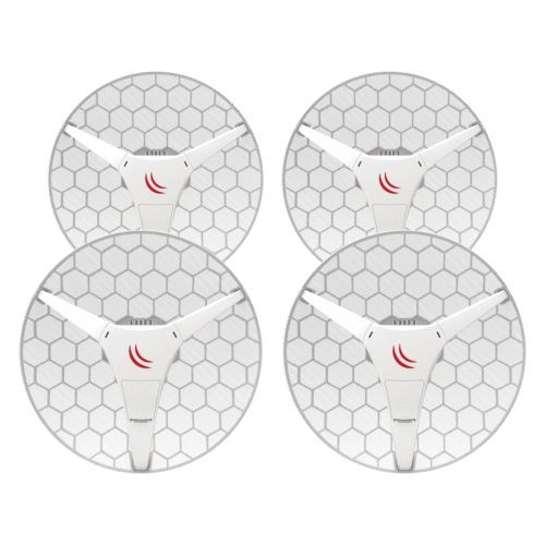 4pack (LHG XL HP5) Cliente y PtP de Alta Potencia, Antena de Rejilla Mejorada de 27 dBi en 5GHz 802.11 a/n